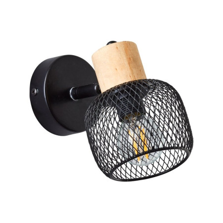 Spot patère, métal noir E14 max 25 W, BRILLIANT Giada| Sanifer