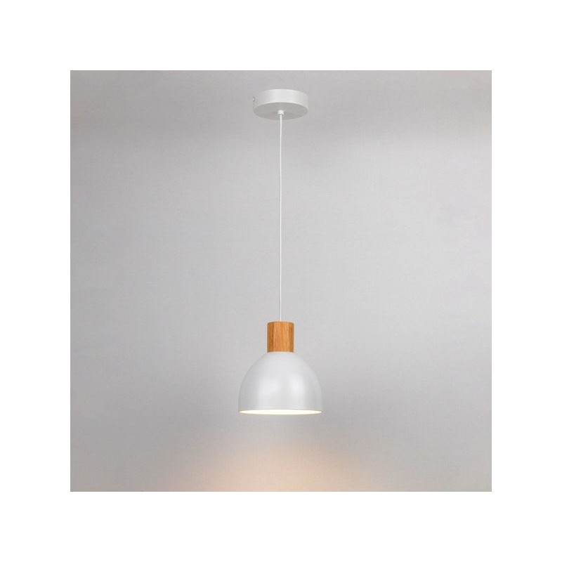 Suspension VENOSa E27 diam.  18 cm métaL bois blanc| Sanifer
