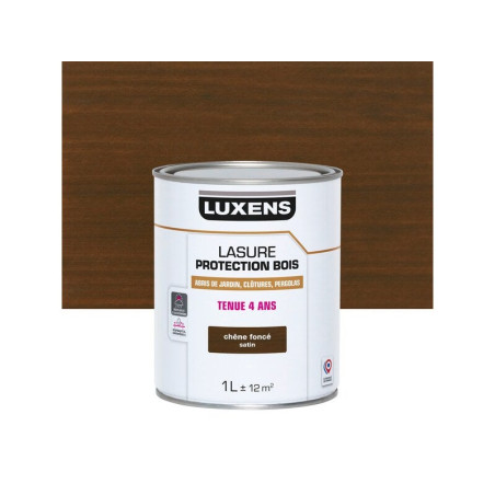 Lasure LUXENS 4 ans chêne foncé satiné 1 Litre -  - meilleure qualité
