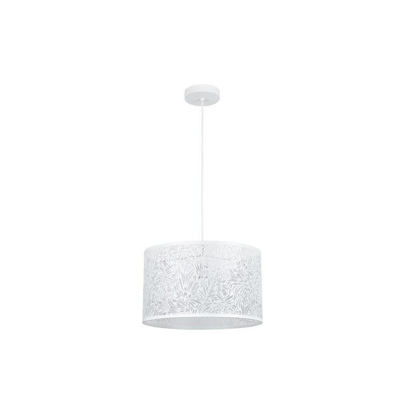 Suspension 1x e27 fer blanc mat INSPIRE Frella D.38 cm|Sanifer