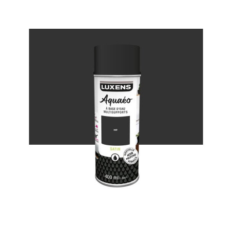 Bombe de peinture Aquaeo LUXENS noir satiné 400 ml|Sanifer
