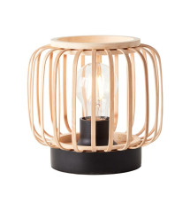 Lampe E27 metal noir bambou PECAN INSPIRE| Sanifer