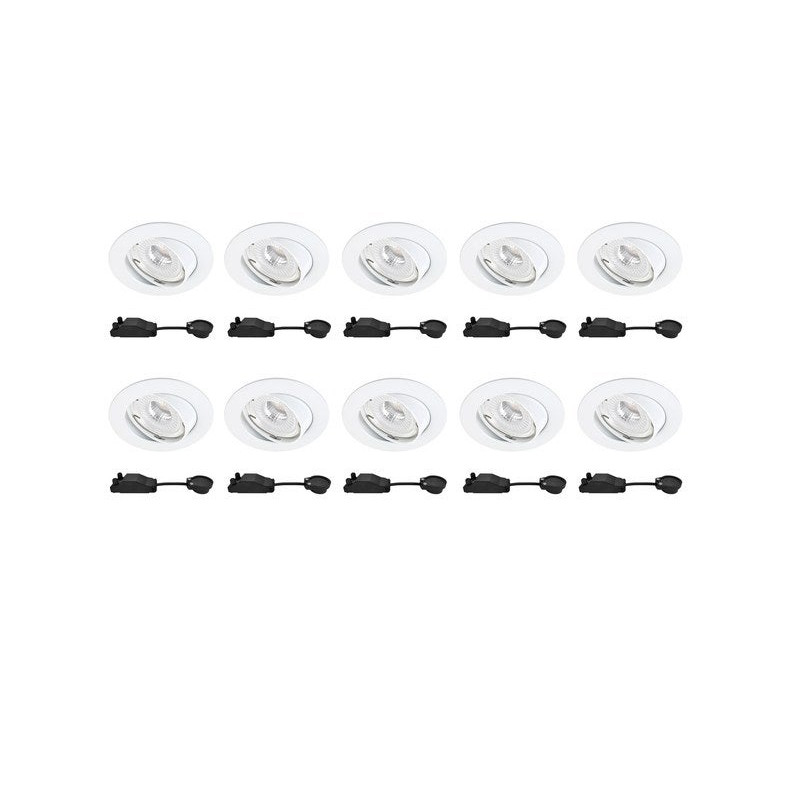 Kit 10 spots à  encastrer orientable Clane gu10 2700K INSPIRE rond blanc| Sanifer