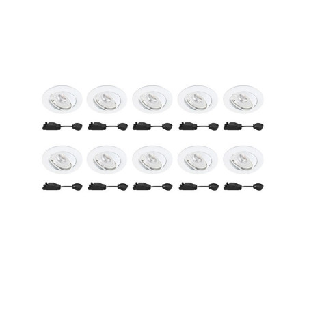Kit 10 spots à  encastrer orientable Clane gu10 2700K INSPIRE rond blanc| Sanifer