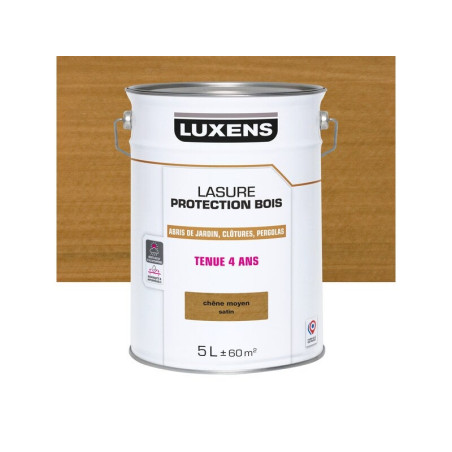 Lasure LUXENS 4 ans chêne moyen satiné 5 Litres| Sanifer