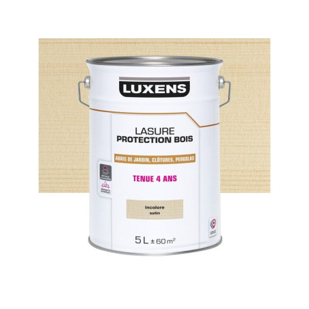 Lasure LUXENS 4 ans incolore satiné 5 Litres| Sanifer