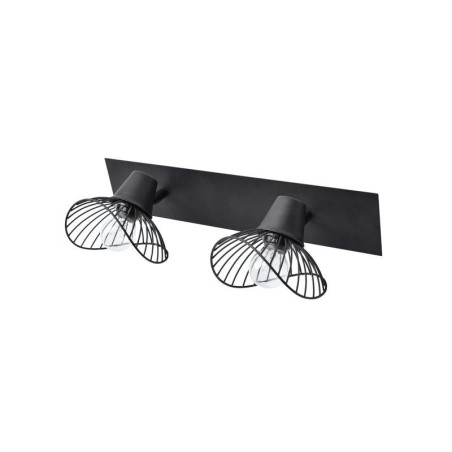 Rampe 2 spots design métal noir E14 max 40 W SEYNAVE KASTELI|Sanifer
