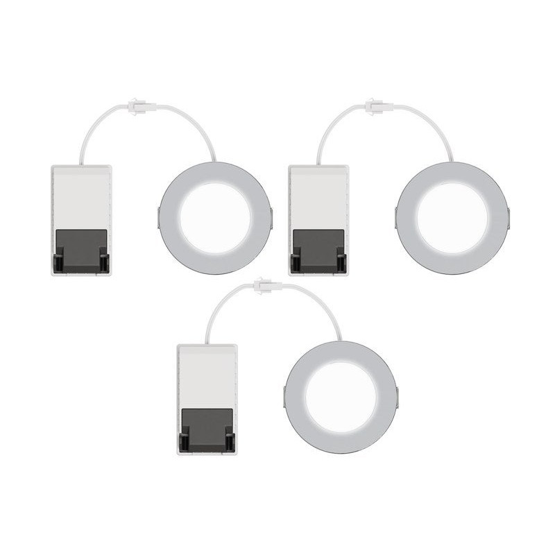 Kit 3 spots à encastrer Salle de Bains Kilia Led Intégrée 3000K Inspire acier|Sanifer