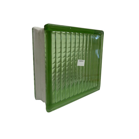 Brique de verre BV12 parallel pattern vert 190x190x80 (1c:6pces) | Sanifer