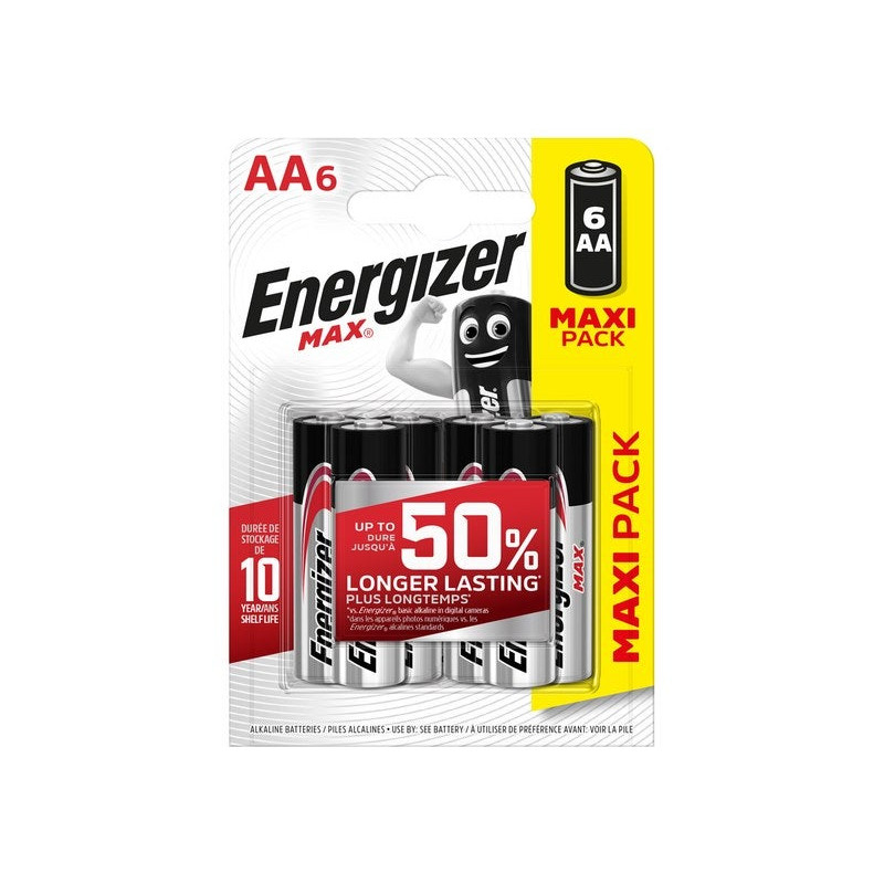 Lot de 6 piles Alcaline Aa Max, 1.2 V, Energizer|Sanifer