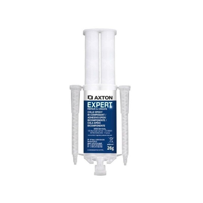 Colle de reparation epoxy bi-composant axton expert seringue 26g|Sanifer