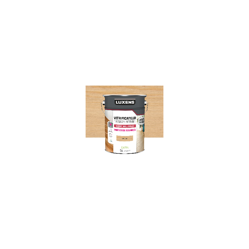 Vitrificateur parquet Passages intenses LUXENS, incolore satine, 5 l | Sanifer