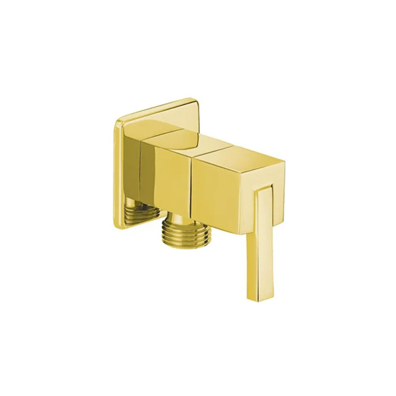 Vanne d’angle Profile QT 1/2 X turn 1/4 pouce finition or brillant - Sanifer