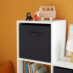 Panier de rangement H.31xl.31xP.31 cm SPACEO coloris noir - Sanifer