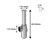 Siphon pour lavabo gain de place diam.32, EQUATION, chrome - Sanifer