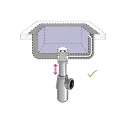 Siphon pour lavabo gain de place diam.32, EQUATION, chrome - Sanifer
