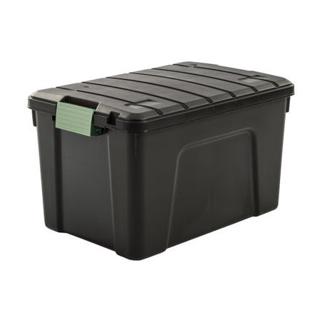 Malle de rangement 60 L h.35.5x l.40 x p.59 cm SIA iris – noir et vert - Sanifer