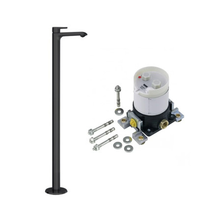 Mitigeur mono commande lavabo sur pied Passion noir PVD+KIT |Sanifer