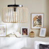 Suspension 1x e27 métal noir/naturel   d.38 cm|Sanifer