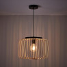 Suspension 1x e27 métal noir/naturel   d.38 cm|Sanifer