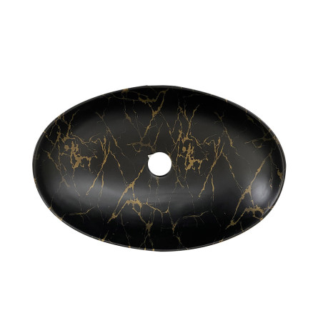Vasque ZL-8158 matt black marble 580x400x140 mm - Sanifer