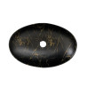 Vasque ZL-8158 matt black marble 580x400x140 mm - Sanifer