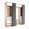 Kit dressing duo effet chaîne avec rideau H.220 x l.163 à  220 x P.48 cm | Sanifer