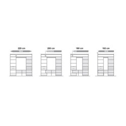 Kit dressing duo effet chaîne avec rideau H.220 x l.163 à  220 x P.48 cm | Sanifer