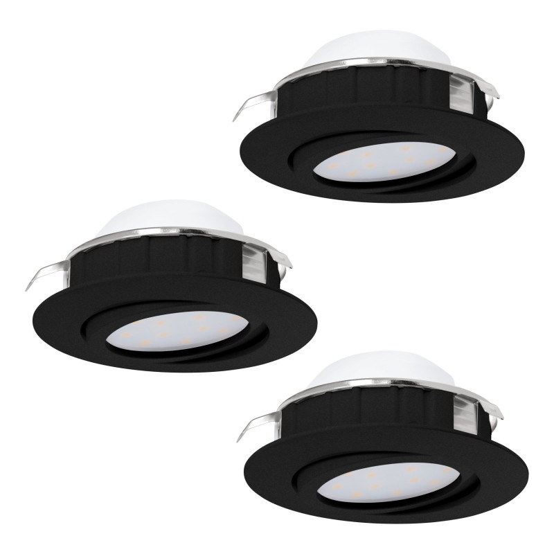 Spot encastré  Pineda noir 5,5W 3000K Ø84 lot de 3 dimmable- Sanifer