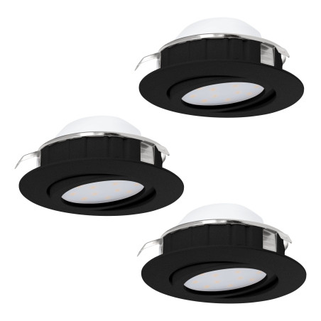 Spot encastré  Pineda noir 5,5W 3000K Ø84 lot de 3 dimmable- Sanifer