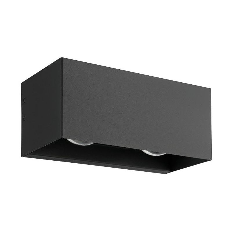 Applique noir/verre Lesmo  LED 4x2,2W 920 lm L.240mm H.105mm IP44 - Sanifer