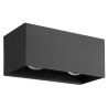 Applique noir/verre Lesmo  LED 4x2,2W 920 lm L.240mm H.105mm IP44 - Sanifer