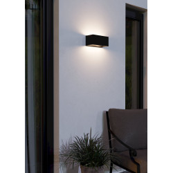 Applique noir/verre Lesmo  LED 4x2,2W 920 lm L.240mm H.105mm IP44 - Sanifer