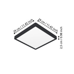 Plafonnier Fueva 6 LED CCT DL 150x150mm nickel- Sanifer
