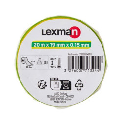 Ruban adhésif  L.20 m x l.19 mm jaune / vert - Sanifer