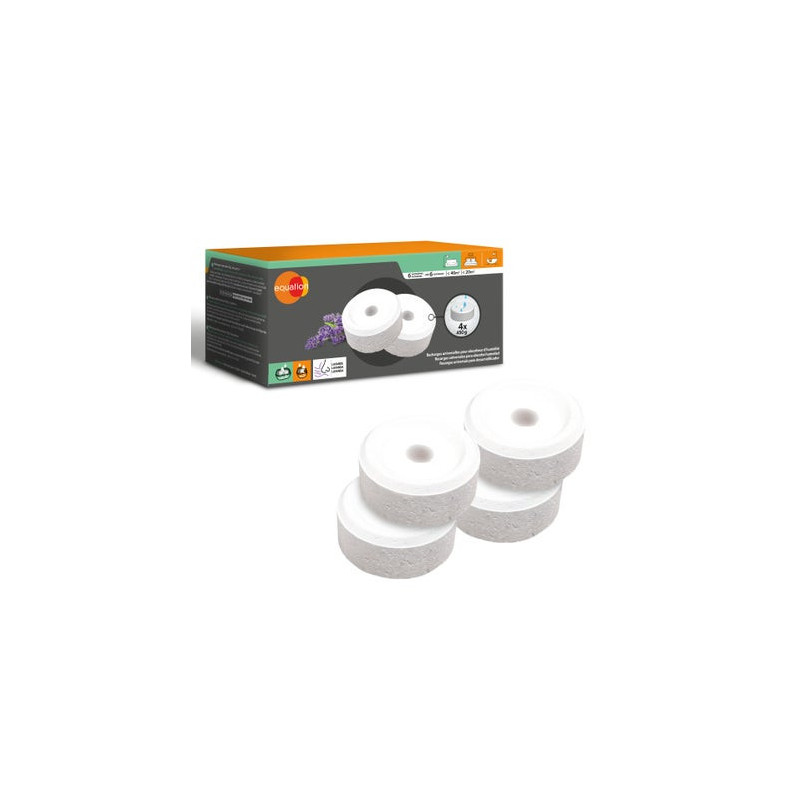 Lot de 4 recharges galet percé pour absorbeur d'humidité Lavande 450 g 20 m² - Sanifer