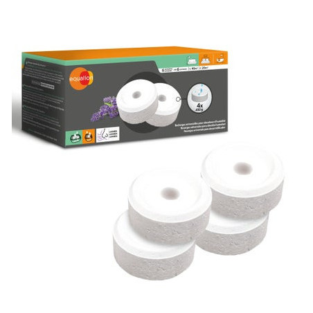 Lot de 4 recharges galet percé pour absorbeur d'humidité Lavande 450 g 20 m² - Sanifer