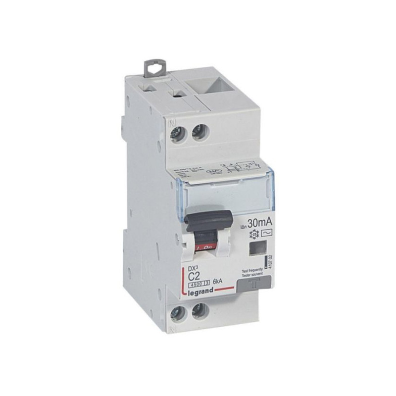 Disjoncteur différentiel DX3 1P+NG C2 type AC 30 mA 4,5 à 6 kA - Sanifer