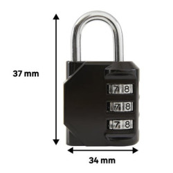 Cadenas à code  l.34 mm STANDERS zamak - Sanifer