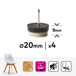 Patin feutre à clouer D19 mm (lot de 4) - Sanifer