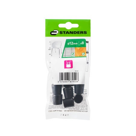 Embout enveloppant noir D12 mm (lot de 8) - Sanifer