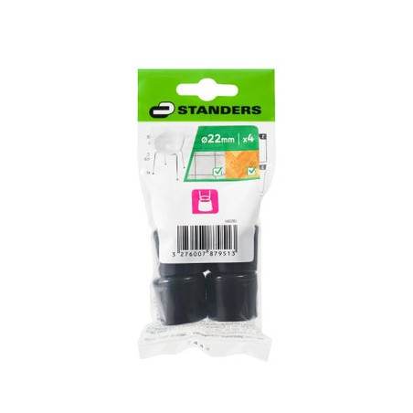 Embout enveloppant noir D22 mm (lot de 4) - Sanifer