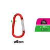 Mousqueton aluminium rouge 6 mm 12 kg - Sanifer