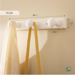 Porte-manteau Olga 3 crochets blanc - Sanifer
