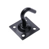 Crochet fixe avec platine acier D 8 mm 45x45mm noir  - Sanifer