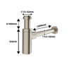 Siphon découpable Ø 32mm chromé brossé - Sanifer