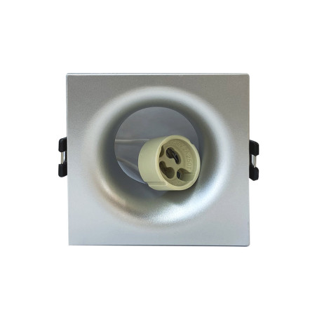 Spot carré argent Ø 86 mm GU10 220 V - Sanifer