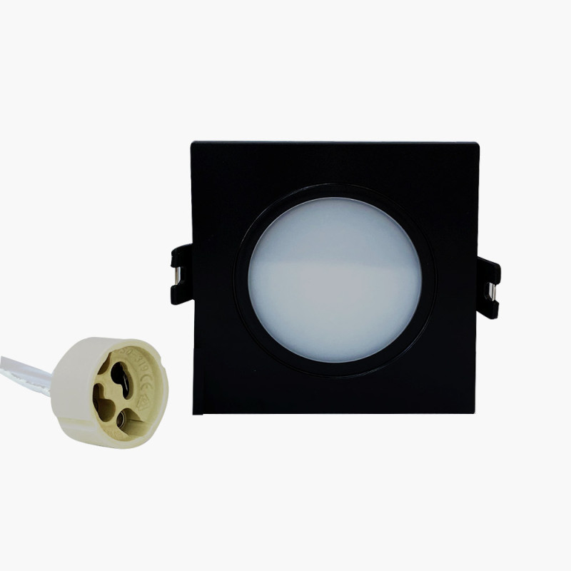Spot carré noir 93x93 mm GU10 220 V - Sanifer