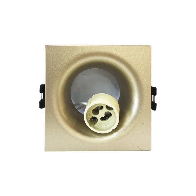 Spot carré doré Ø 86 mm GU10 220 V - Sanifer