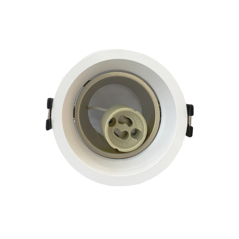 Spot rond blanc/doré Ø 82 mm GU10 220 V - Sanifer